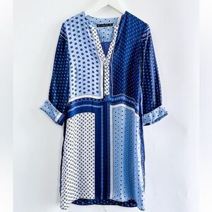 Zara 3/4 Sleeve Geometric Morocco Print Dress - Size S